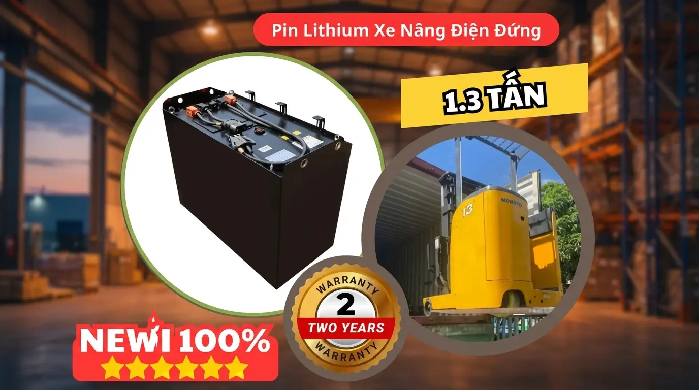 pin lithium xe nâng bảo hành mấy năm chất lượng cao