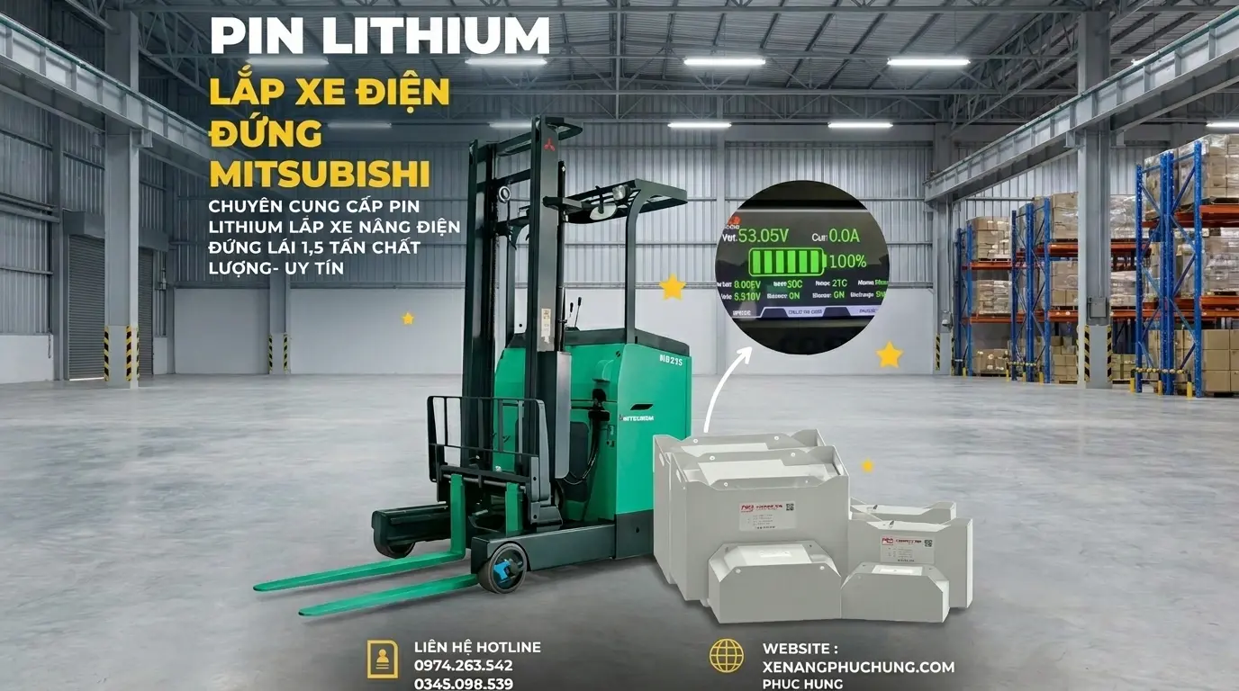 pin lithium xe nâng nhà máy